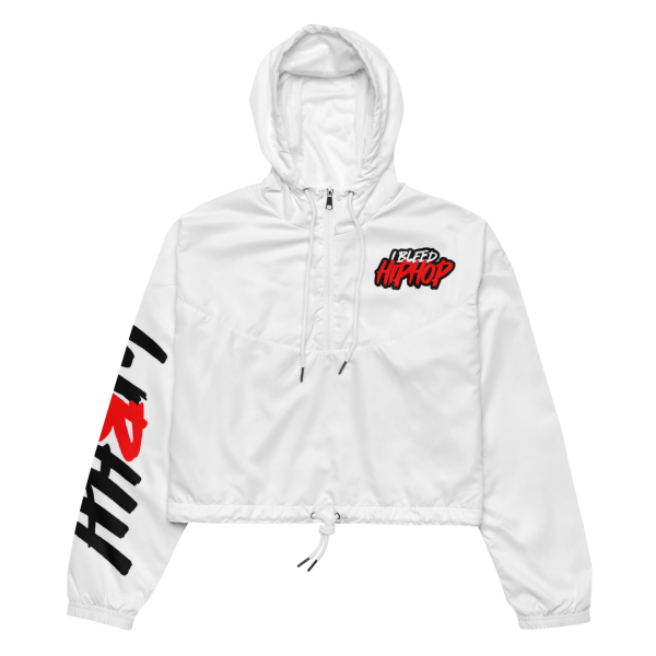 I Bleed Hip Hop Logo Women’s cropped windbreaker - Image 2