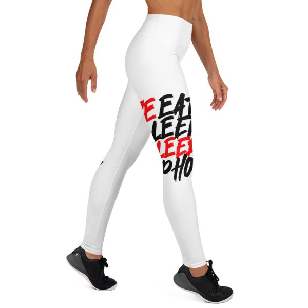 "EatSleepBleed" Yoga Leggings - Image 4