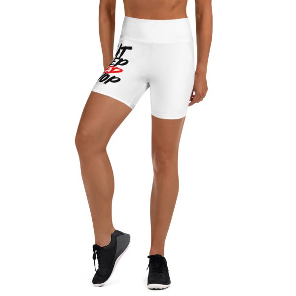 "EatSleepBleed" Yoga Shorts - Image 2