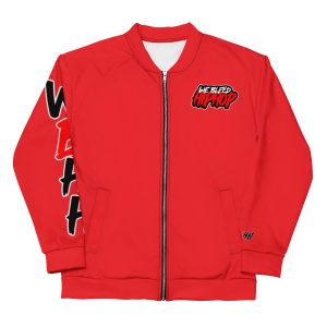 Red Logo Mashup Bomber Jacket