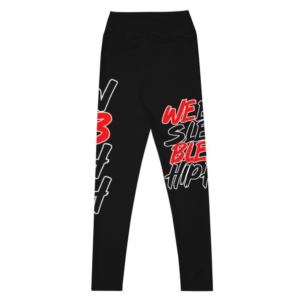 Black "EatSleepBleed" Yoga Leggings - Image 2