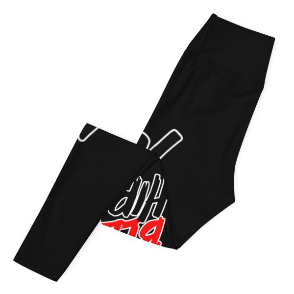 Black "EatSleepBleed" Yoga Leggings - Image 4