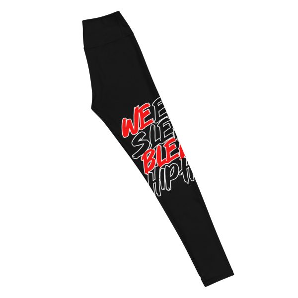 Black "EatSleepBleed" Yoga Leggings - Image 5