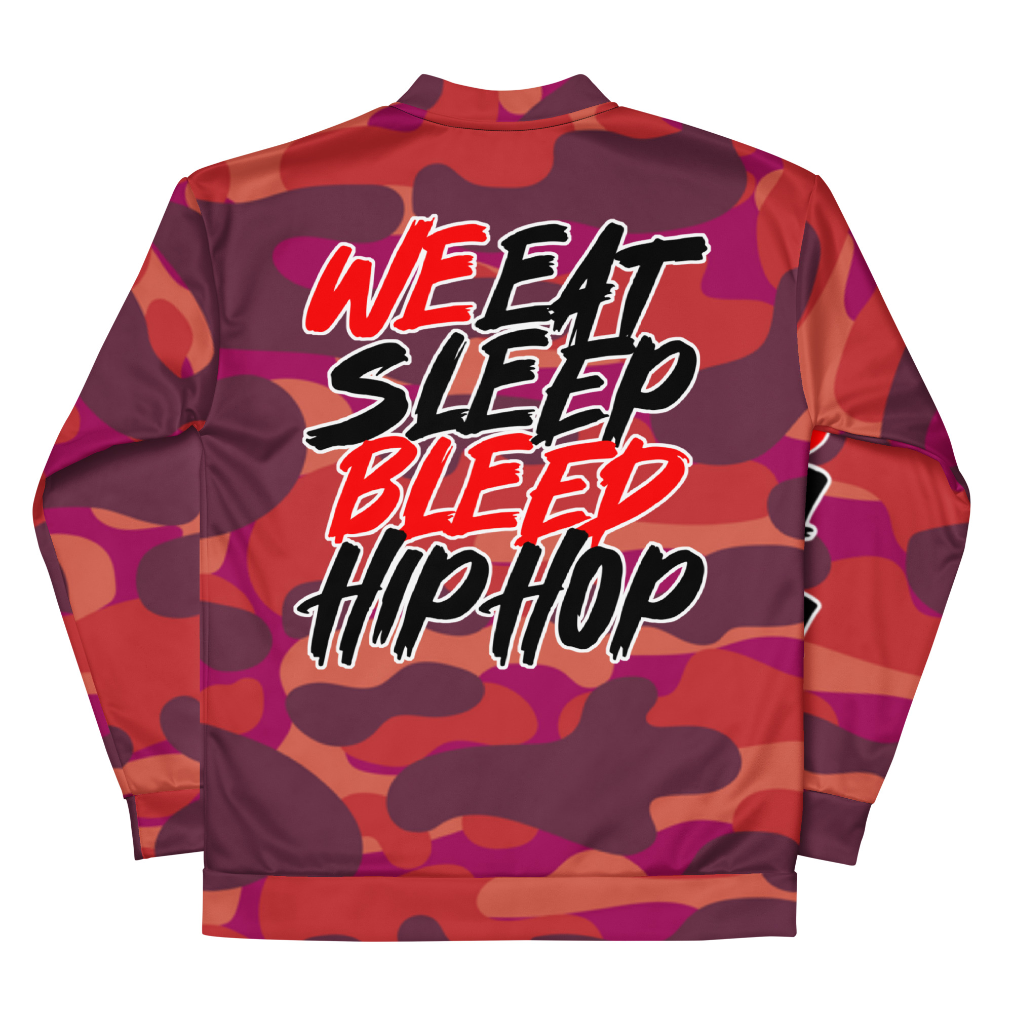 Pink Camo Logo Mashup Unisex Bomber Jacket - Image 2
